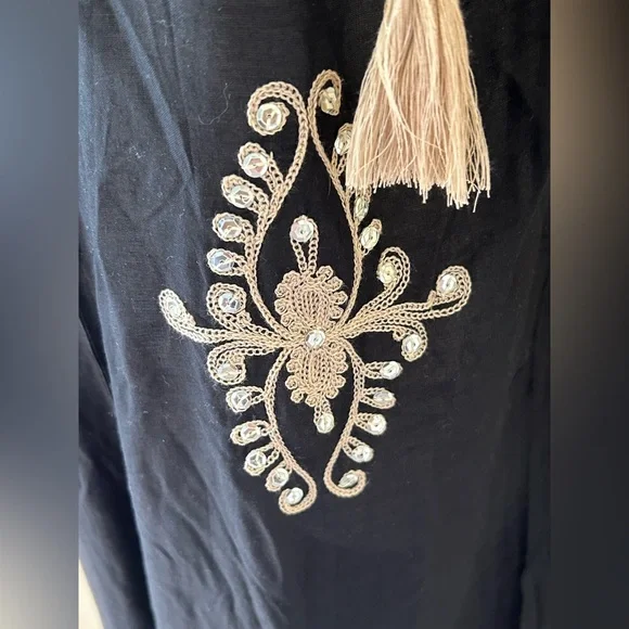 Black and Gold Embellished Jumpsuit - Picture 13 of 16